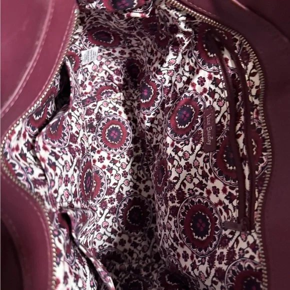Vera Bradley Burgundy Quilted Tote Bag - Picture 2 of 2